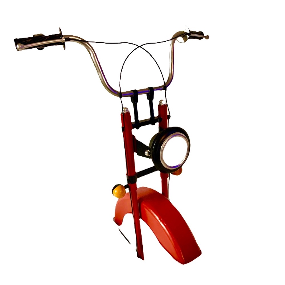 Spring Shop Red Metal Bike w/Bars Wall Home Decor